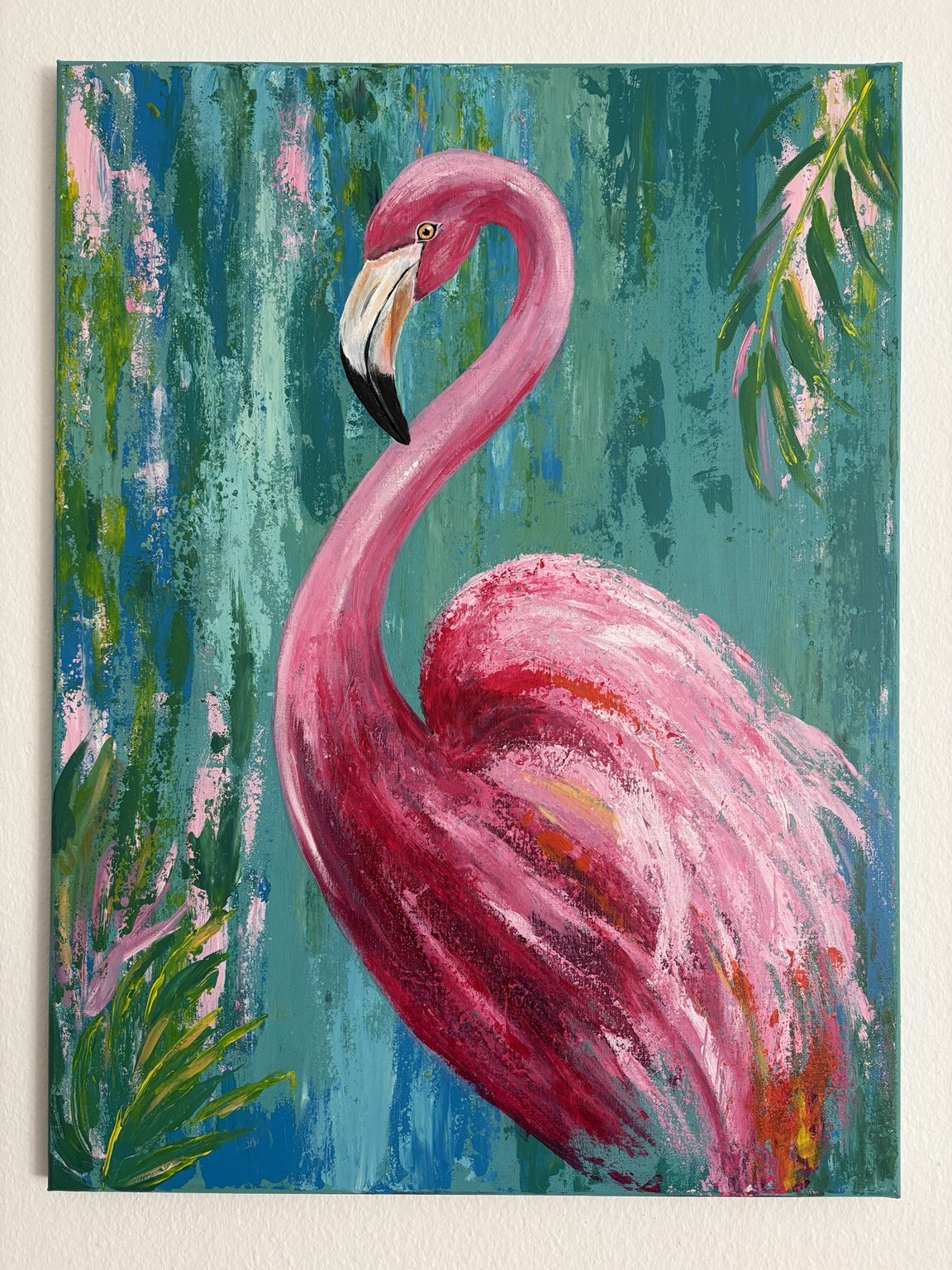 Pink Flamingo painting by Mozasart