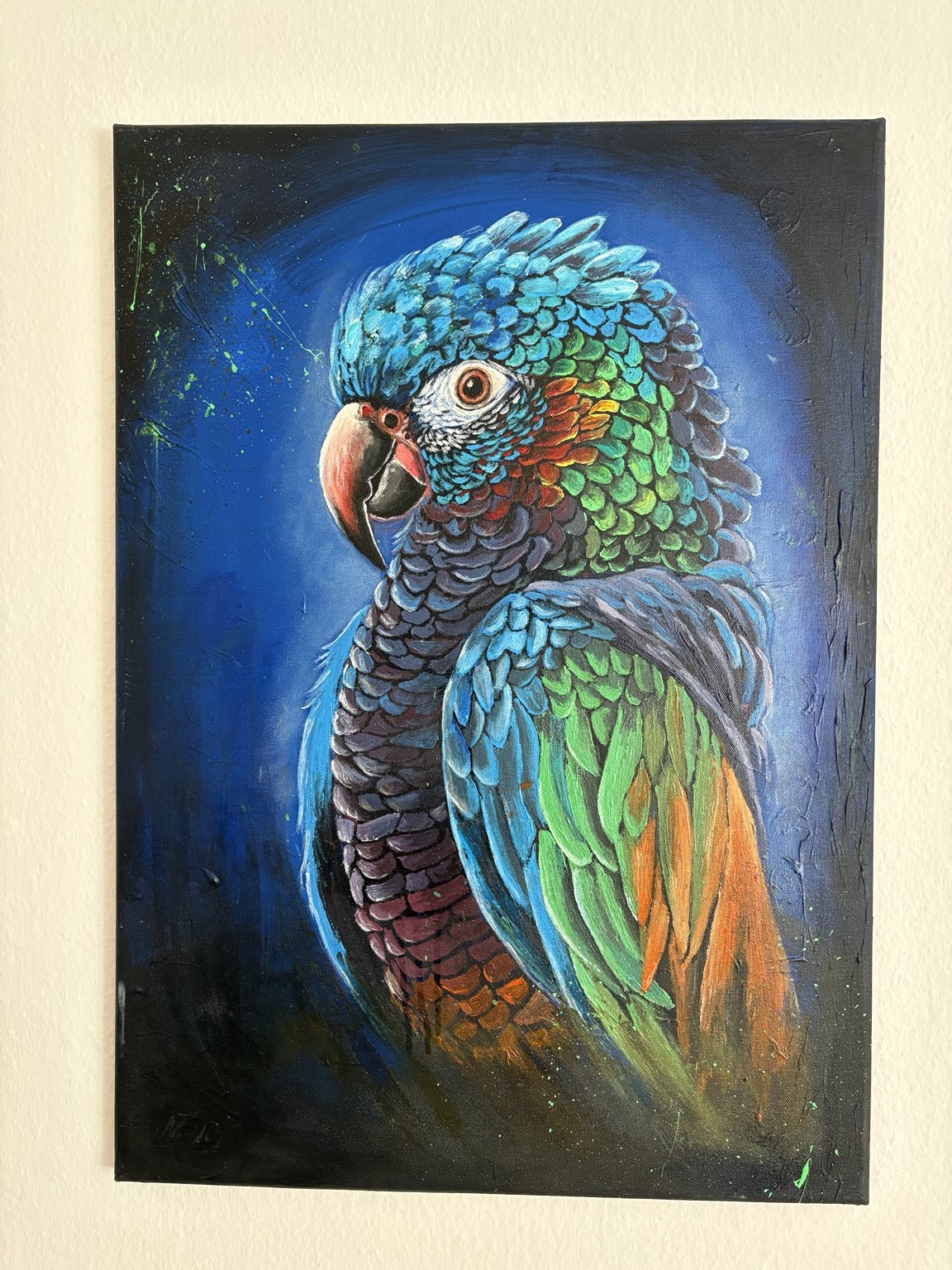 Colorful Parrot painting by Mozasart